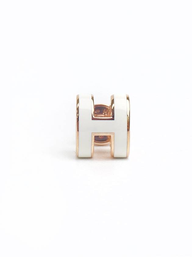 Pop-Ache H Rose Gold Earrings Blanc - HERMES - BALAAN.