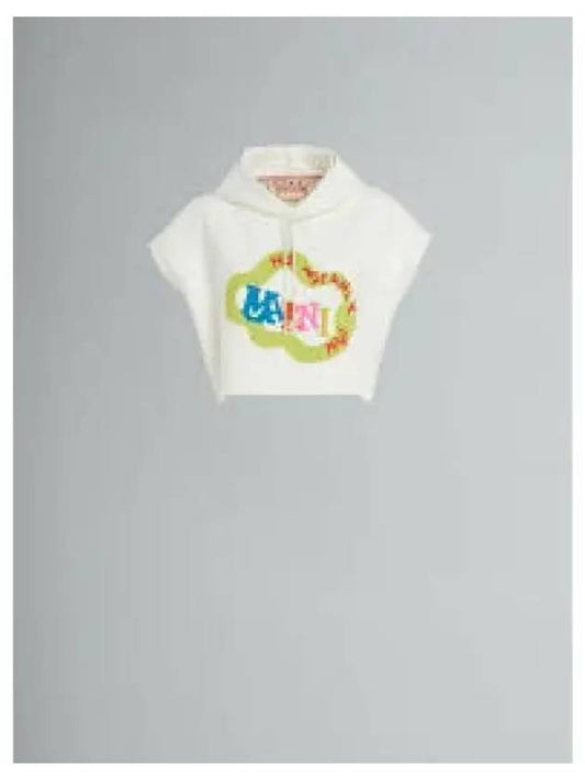 Logo Short Sleeve Hooded Top White - MARNI - BALAAN 2