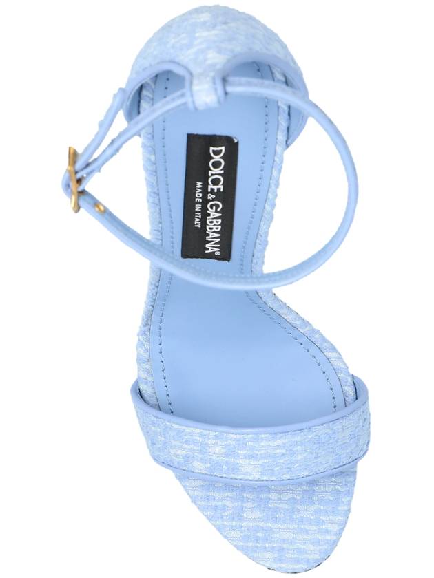 Dolce & Gabbana Sandals With Decorative Logo-shaped Heel, Women's, Blue - DOLCE&GABBANA - BALAAN 6