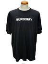 Logo Print Cotton Oversized Short Sleeve T-Shirt Black - BURBERRY - BALAAN 3