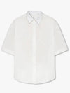 Men's Pocket Cotton Short Sleeve Shirt White - AMI - BALAAN 4