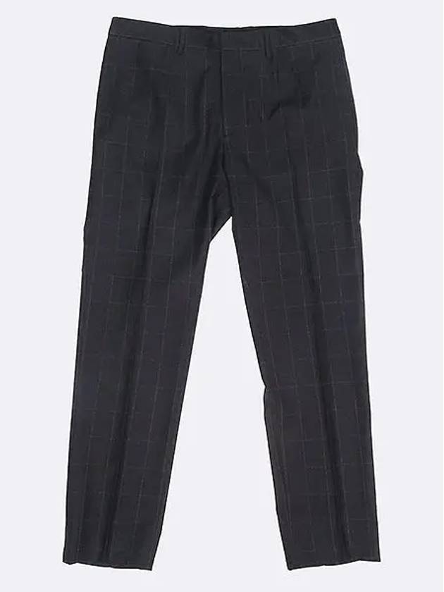 Armani Gray Color Check Pattern 100 Virgin Wool Men s Suit Pants 50 - GIORGIO ARMANI - BALAAN 1