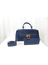 Ferragamo Sofia gold plated Gancini medium navy tote shoulder bag - SALVATORE FERRAGAMO - BALAAN 2