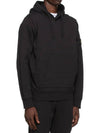 Wappen Patch Cotton Fleece Hoodie Black - STONE ISLAND - BALAAN 6