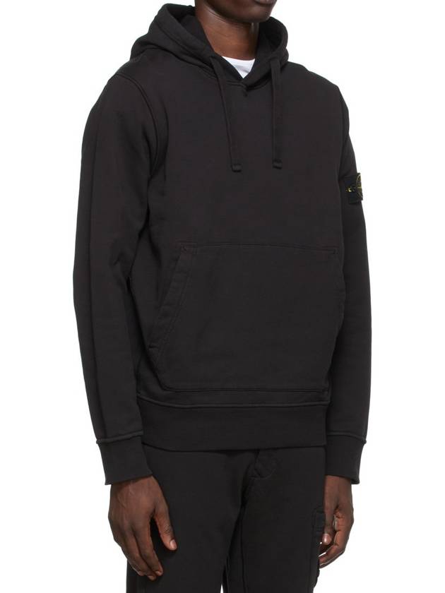 Wappen Patch Cotton Fleece Hoodie Black - STONE ISLAND - BALAAN 6