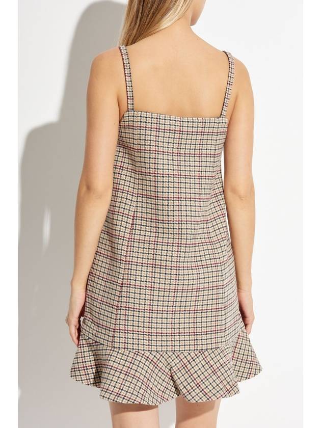 Ganni Dress With Check Pattern, Women's, Beige - GANNI - BALAAN 4