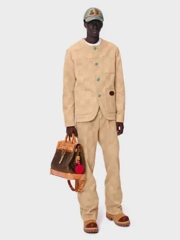 Horsebit Collarless Workwear Cotton Jacket 1AFXPC - LOUIS VUITTON - BALAAN 1