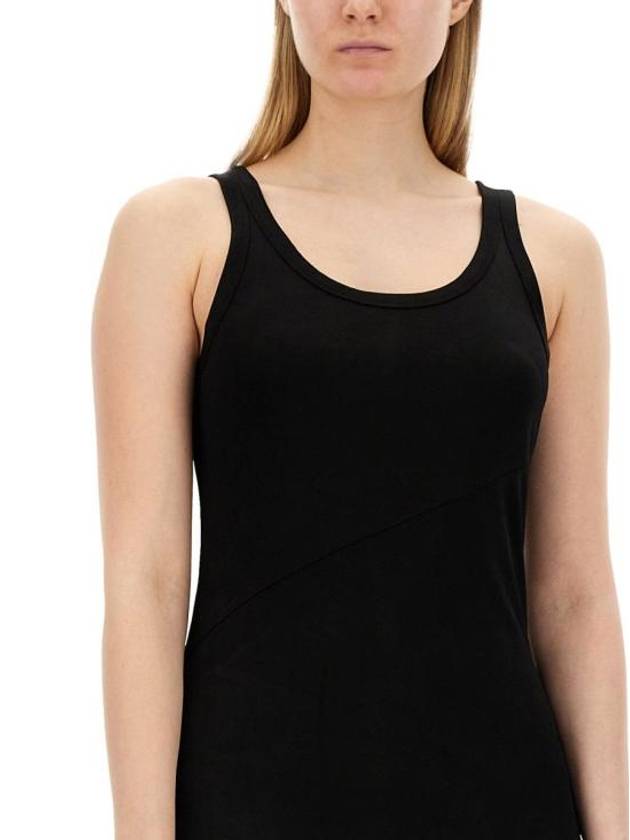 Jersey Scarf Hem Tank Mini Dress Black - HELMUT LANG - BALAAN 5