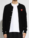 Red Heart Wappen Knit Cardigan Black - COMME DES GARCONS PLAY - BALAAN 3