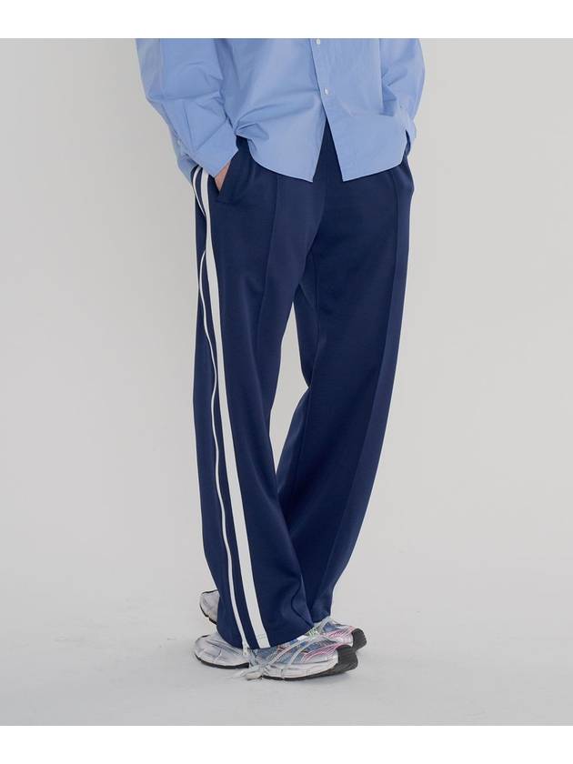 SIDE ZIPPER TRACK PANTS NAVY - INTERSECTION - BALAAN 1