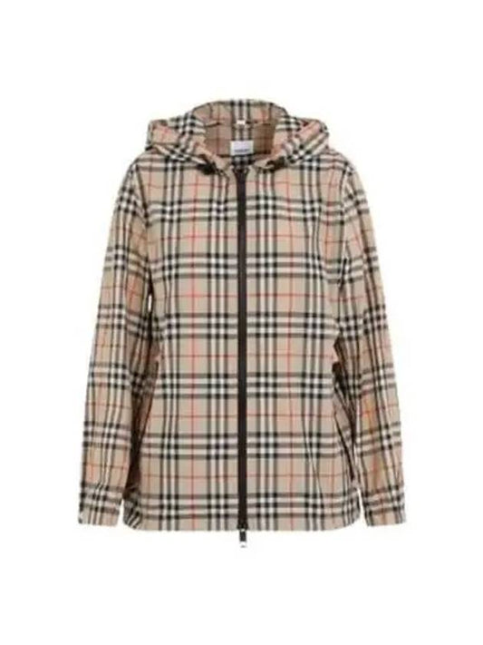 Check Hooded Jacket Archive Beige - BURBERRY - BALAAN 2