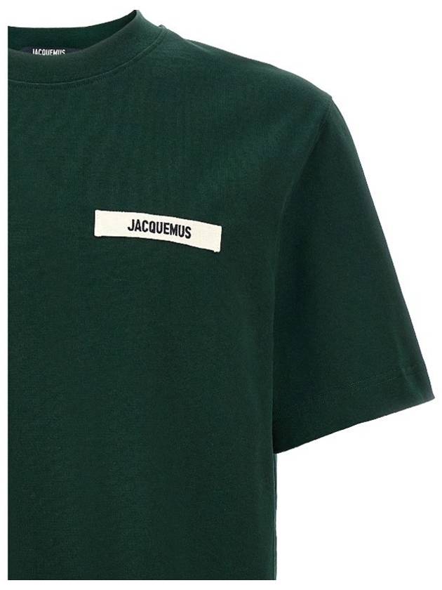 Le Gros Grain Logo Short Sleeve T-Shirt Green - JACQUEMUS - BALAAN 4