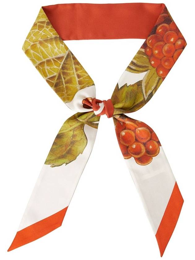 Blackberry Print Silk Mini Scarf Orange - SALVATORE FERRAGAMO - BALAAN 2