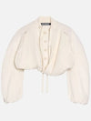 Le Bahia Bubble Crop Bomber Jacket Off White - JACQUEMUS - BALAAN 3