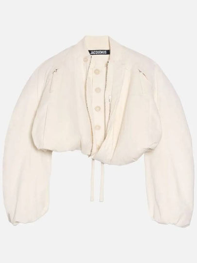 Le Bahia Bubble Crop Bomber Jacket Off White - JACQUEMUS - BALAAN 2