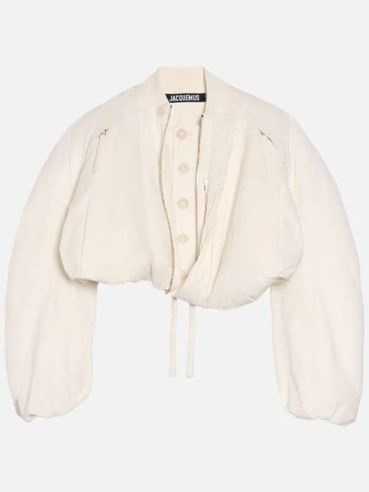 Le Bahia Bubble Crop Bomber Jacket Off White - JACQUEMUS - BALAAN 2