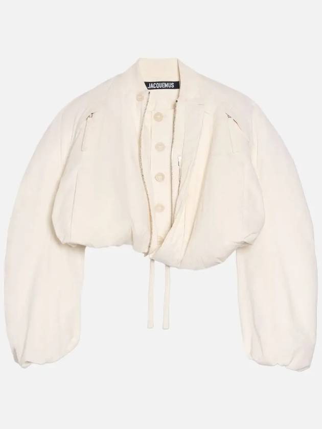 Le Bahia Bubble Crop Bomber Jacket Off White - JACQUEMUS - BALAAN 4