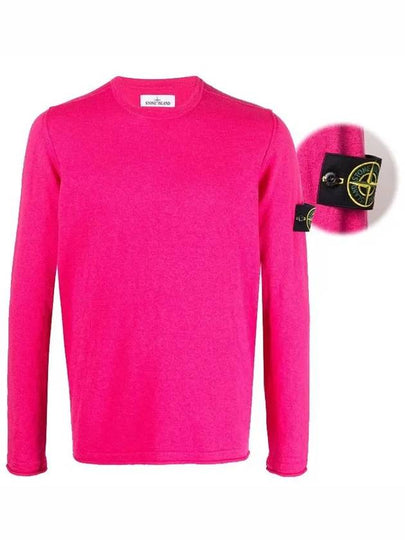 Wappen Patch Crew Neck Knit Top Cyclamen - STONE ISLAND - BALAAN 2