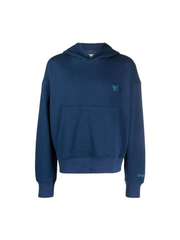 W Logo Patch Cotton Hoodie Blue - WOOYOUNGMI - BALAAN 1