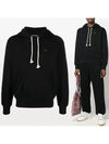 Face Patch Cotton Hoodie Black - ACNE STUDIOS - BALAAN 2