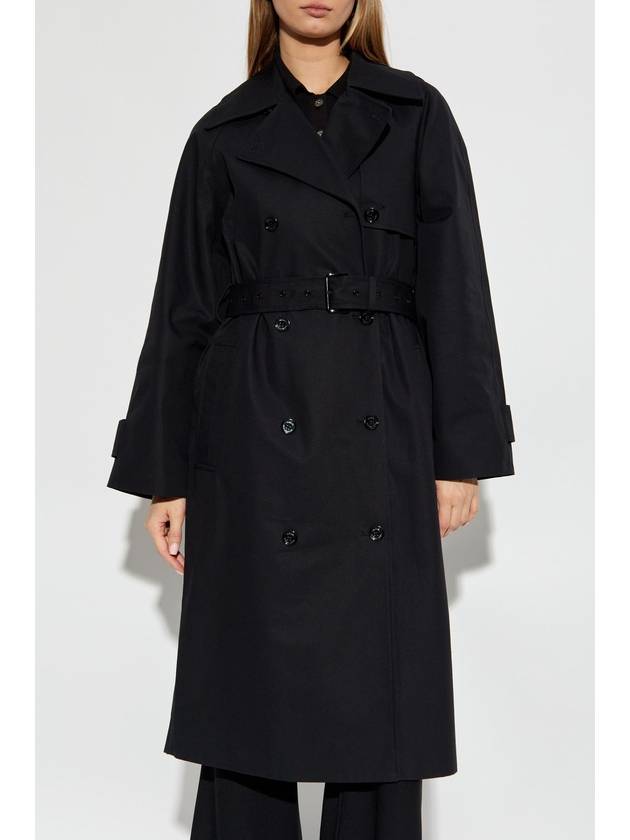 Michael Michael Kors Cotton Trench Coat With Belt, Women's, Black - MICHAEL KORS - BALAAN 3