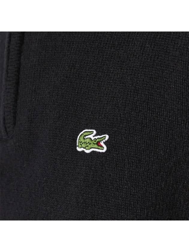 Logo Patch Half Zip Knit Top Black - LACOSTE - BALAAN 3