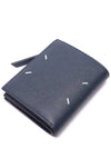 Stitch Logo Zipper Half Wallet Slate Blue - MAISON MARGIELA - BALAAN 7