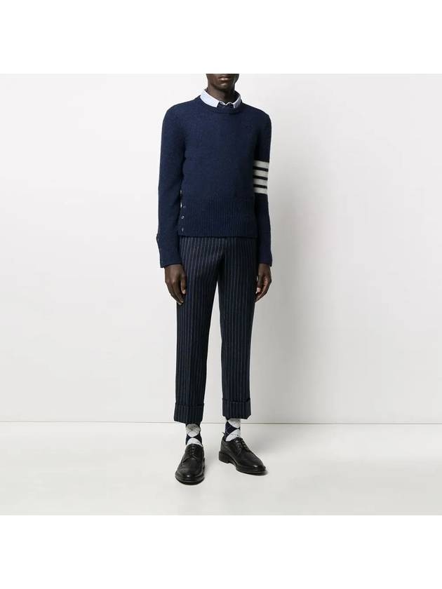 Diagonal Armband Knit Top Navy - THOM BROWNE - BALAAN 5