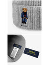 Embroidery Bear Wool Beanie Muffler Set Grey - POLO RALPH LAUREN - BALAAN 4