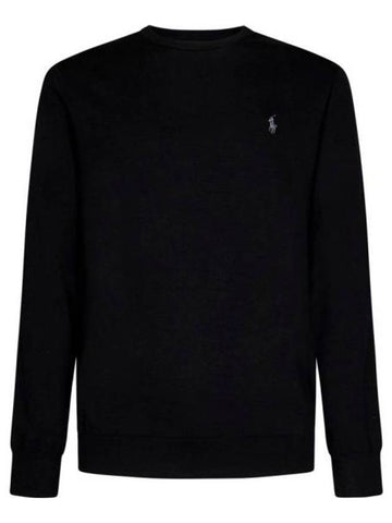 Embroidered Logo Crew Neck Knit Top Black - POLO RALPH LAUREN - BALAAN 1