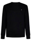 Embroidered Logo Crew Neck Knit Top Black - POLO RALPH LAUREN - BALAAN 1