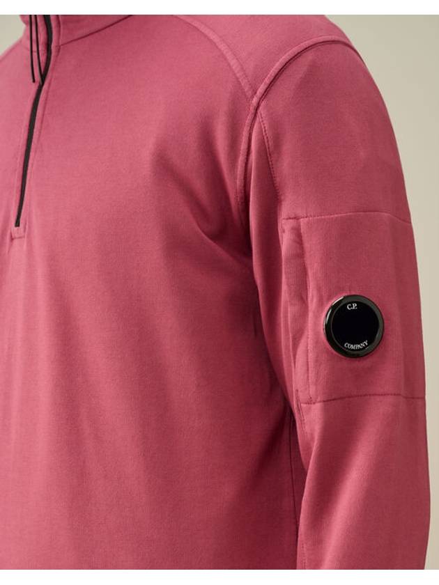 Light Fleece Half Zip-Up Sweatshirt Pink - CP COMPANY - BALAAN 3