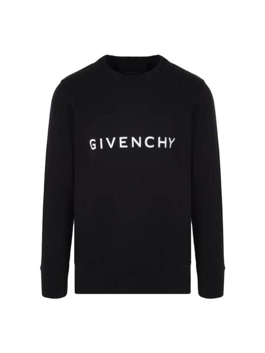 Logo Print Cotton Sweatshirt Black - GIVENCHY - BALAAN 1