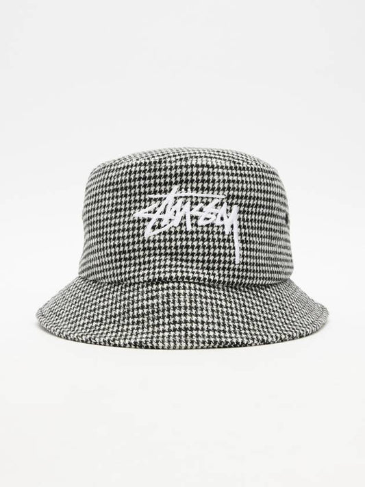 AU Australia HOUNDSTOOTH bucket hat ST7235006 black ONE SIZE - STUSSY - BALAAN 2