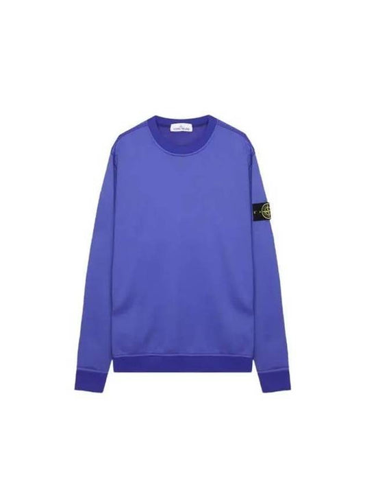 Men's Wappen Patch Round Cotton Nylon Fleece Sweatshirt Blue - STONE ISLAND - BALAAN 1