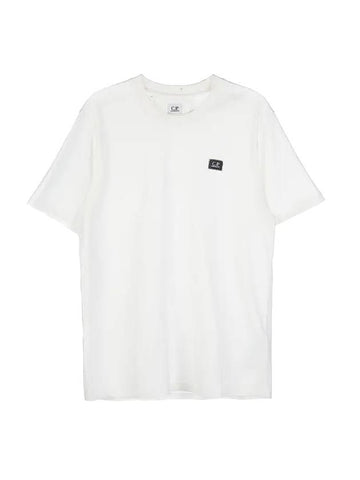 Logo Cotton Short Sleeve T-Shirt White - CP COMPANY - BALAAN 1