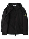 Supima Cotton Twill Stretch-TC Over Hooded Jacket Black - STONE ISLAND - BALAAN 8