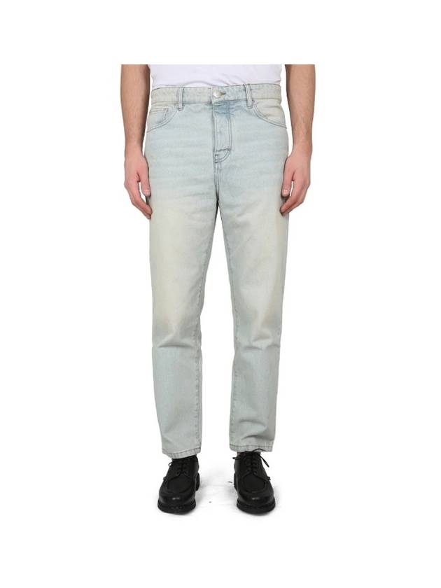 Men's Alex Fit Low Rise Straight Jeans Light Blue - AMI - BALAAN 3