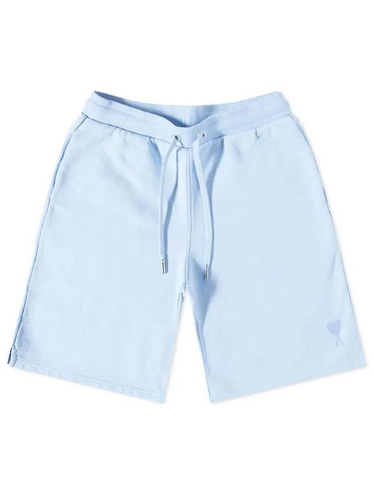 Men's Small Heart Logo Drawstring Shorts Sky Blue - AMI - BALAAN 2