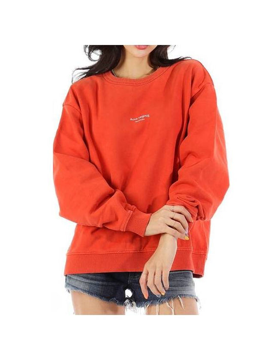 AI0045 Poppy Red Logo Sweatshirt - ACNE STUDIOS - BALAAN.