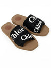 Woody Logo Flat Mule Slippers Black - CHLOE - BALAAN 2