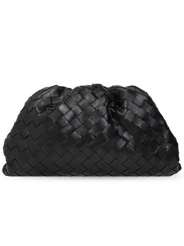 Intrecciato Small Leather Pouch Bag Black - BOTTEGA VENETA - BALAAN 1