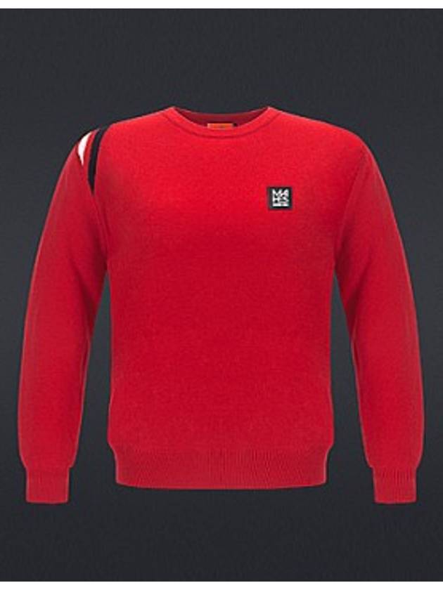 Logo Knitted Sweater Red Stretch Windproof Wool Knit GN30190 - MAHES - BALAAN 1