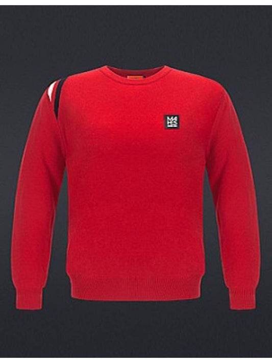 Logo Knitted Sweater Red Stretch Windproof Wool Knit GN30190 - MAHES - BALAAN 1