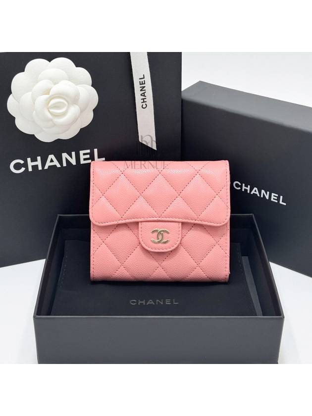 Classic Gold Logo Half Wallet Pink - CHANEL - BALAAN 2