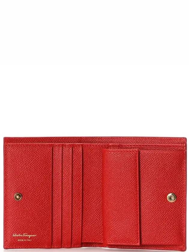 Gancini Compact Half Wallet Red - SALVATORE FERRAGAMO - BALAAN 5