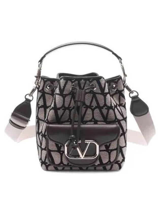 Valentino Toile Iconograph Bucket Shoulder Bag - RED VALENTINO - BALAAN 5