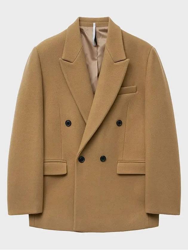 Heavy Wool Double Breasted Half Coat Beige - NOIRER - BALAAN 2