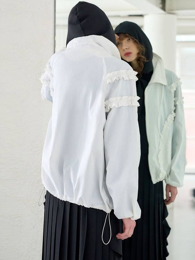 Frill Bomber Jacket White - MITTE - BALAAN 5