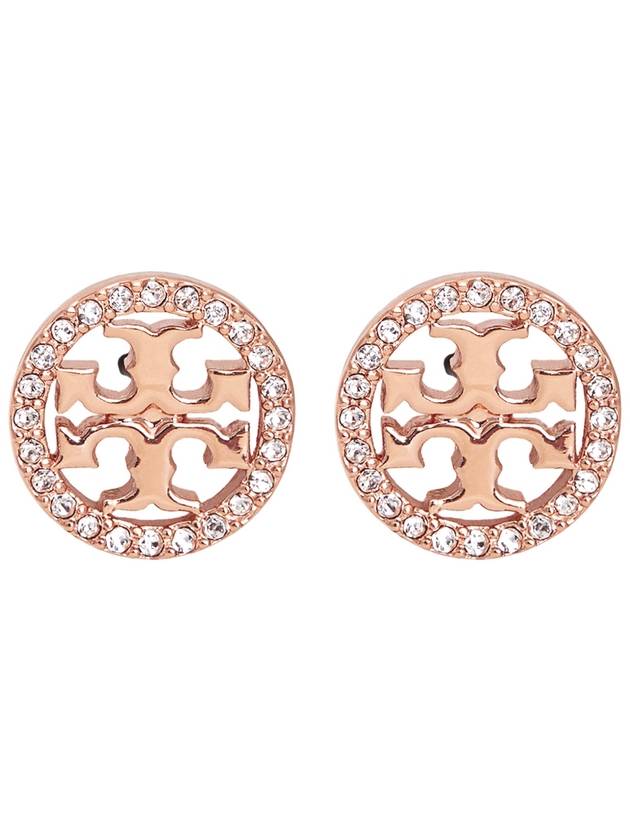 Miller Crystal Stud Earrings Rose Gold - TORY BURCH - BALAAN 3